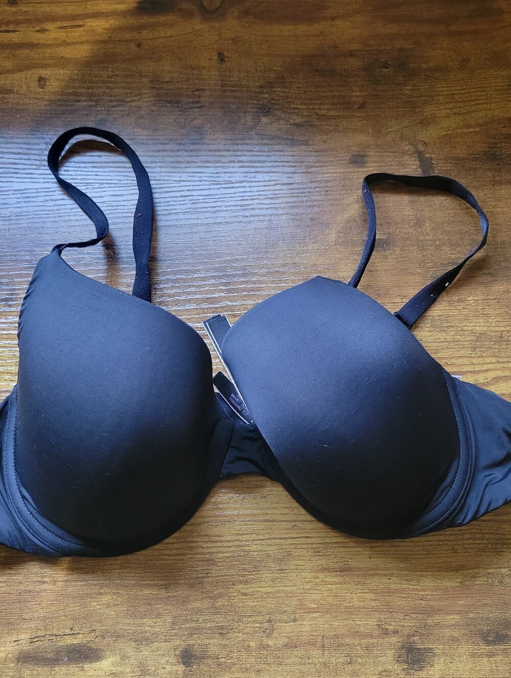 Victoria's Secret Uplift Semi Demi Bra Adjustable Straps Black Women's 38B